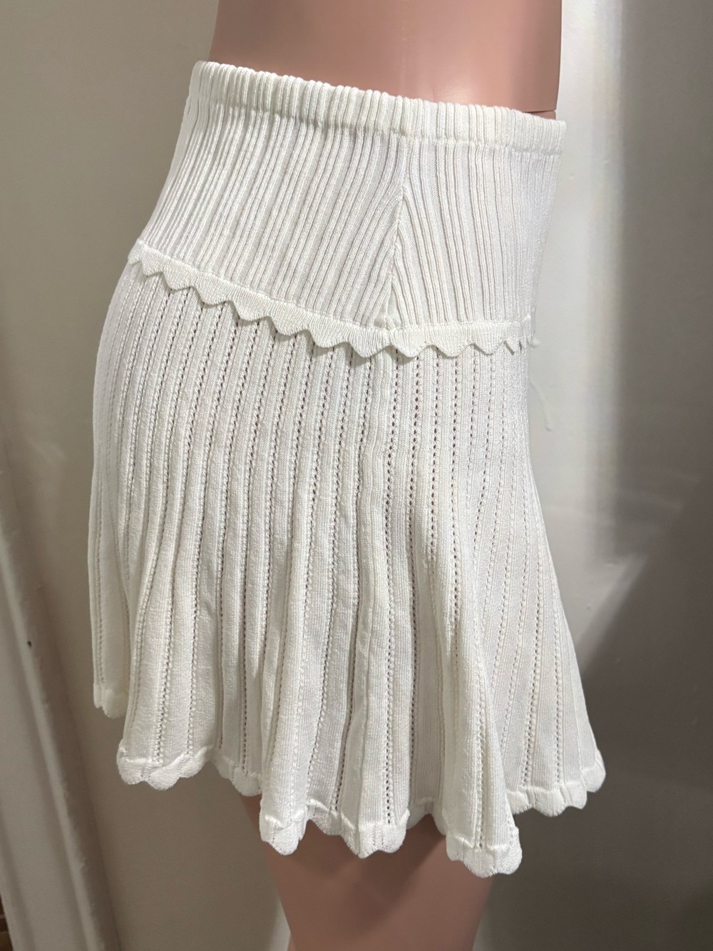 MESHKI Women’s Indy Pointelle Knit Mini Skirt - Picture 7 of 13